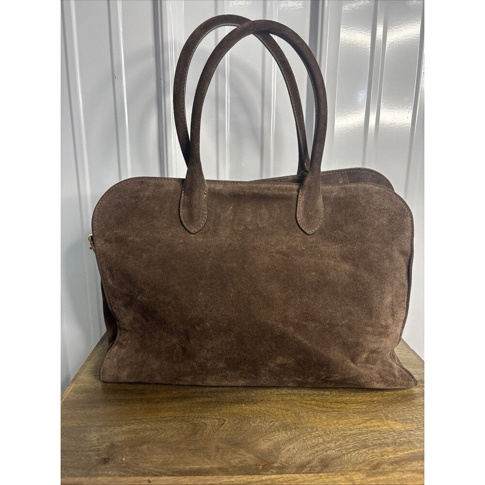 Claudia Firenze Dark Chocolate Suede Bag Tote Italian Leather-No Crossbody Strap